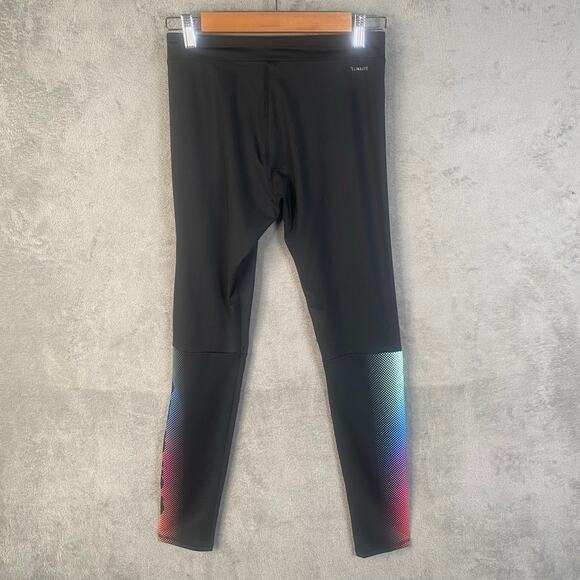 Adidas Leggings Girls Size XL Rainbow Spellout Logo Gym Athletic Sportswear‎ - Picture 2 of 14